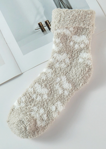 Paw Print Fuzzy Socks - Choose Color