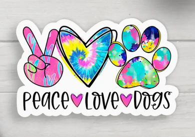 Peace Love Dog Sticker