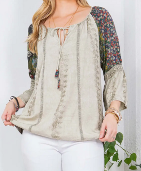 Peasant Top with Embroidery