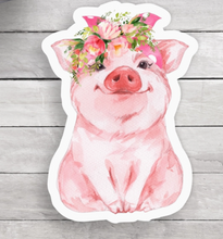 Load image into Gallery viewer, Floral Pig Vinyl Sticker - Choose Design