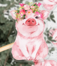 Load image into Gallery viewer, Floral Pig Vinyl Sticker - Choose Design