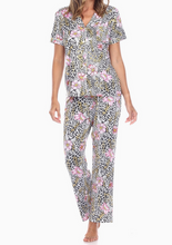 Load image into Gallery viewer, Floral and Leopard Print Pajama Set
