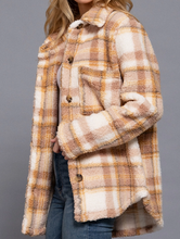 Load image into Gallery viewer, Plaid Faux Fur Jacket