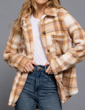 Load image into Gallery viewer, Plaid Faux Fur Jacket