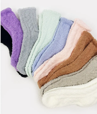 Solid Fuzzy Socks - Choose Colors