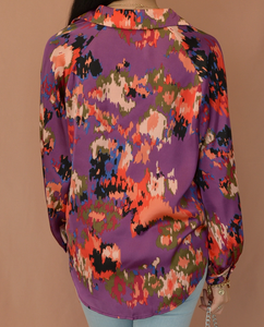 Purple Multi Color Long Sleeve Top