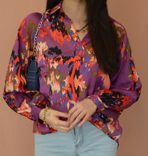 Load image into Gallery viewer, Purple Multi Color Long Sleeve Top