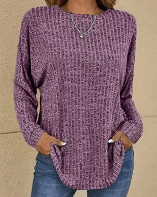 Ribbed Purple Sweater
