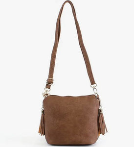 Crossbody Purse w/Tassels - Choose color