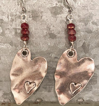 Load image into Gallery viewer, Silver Stamped Heart Earrings by LuLilly - Choose Color
