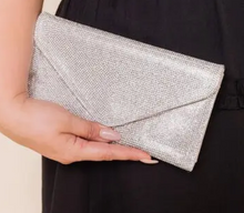 Load image into Gallery viewer, Rhinestone Envelope Clutch