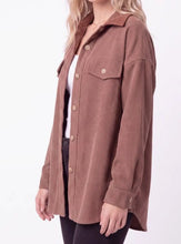 Load image into Gallery viewer, Nutmeg Button Down Ribbed Top / Shacket
