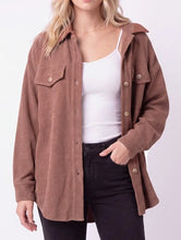 Load image into Gallery viewer, Nutmeg Button Down Ribbed Top / Shacket
