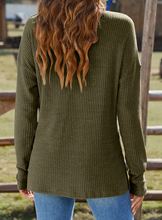 Load image into Gallery viewer, Textured Henley Knit Top