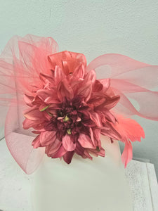 Coral Floral Fascinator