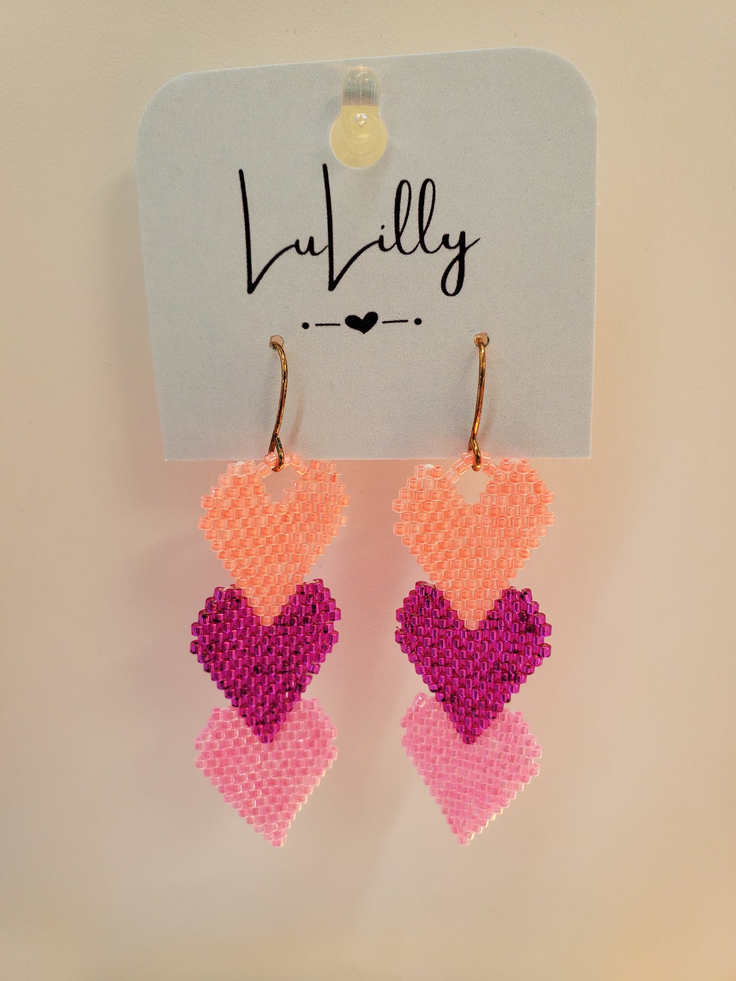 Bright Triple Heart Earrings by LuLilly