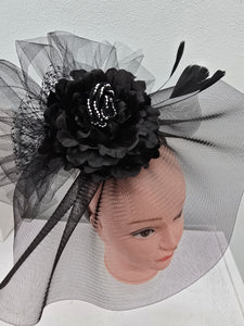 Black Floral Fascinator