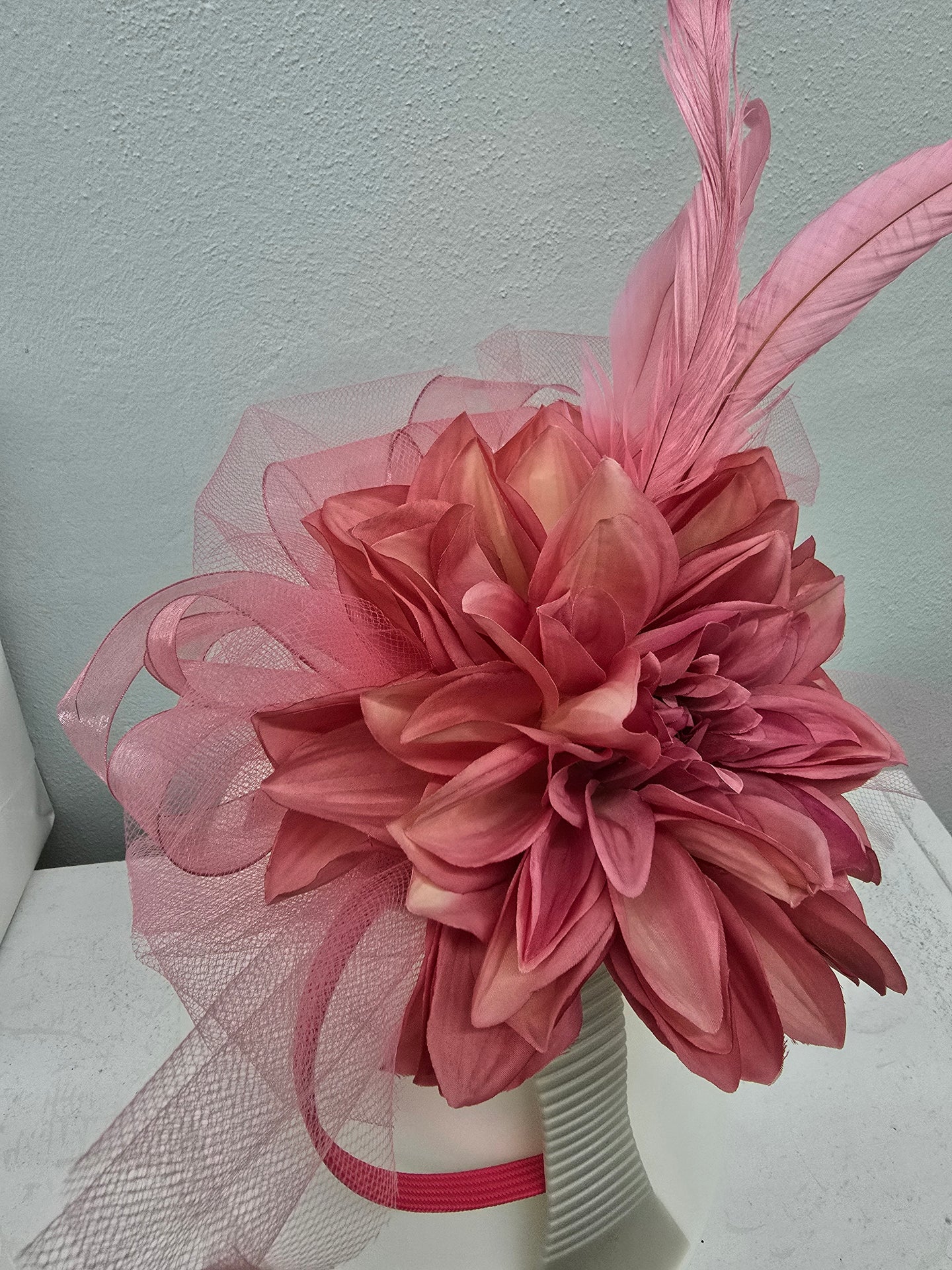 Coral Floral Flair Fascinator
