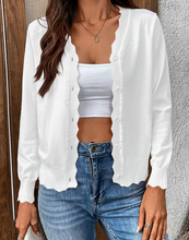 Load image into Gallery viewer, Scalloped Lightweight Cardigan - Choose Color