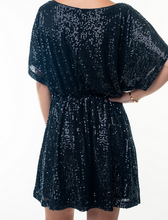 Load image into Gallery viewer, Black Sequin Dress