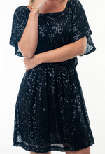 Load image into Gallery viewer, Black Sequin Dress