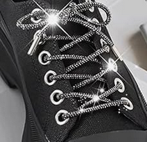 Silver Sparkle Shoelaces