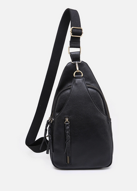 Black Dual Compartment Crossbody Sling Bag