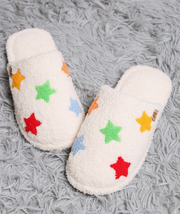 Stars Embroidered Winter Slippers - Choose Colors