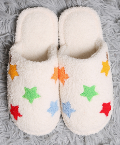 Stars Embroidered Winter Slippers - Choose Colors