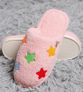 Stars Embroidered Winter Slippers - Choose Colors