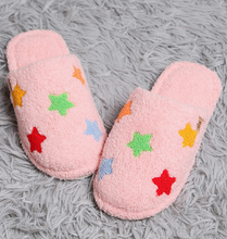 Load image into Gallery viewer, Stars Embroidered Winter Slippers - Choose Colors