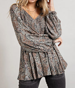 Paisley Tiered Woven Top