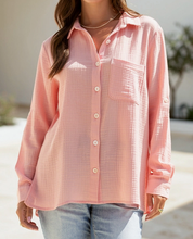 Load image into Gallery viewer, Peach Sorbet Cotton Button Down Shirt