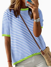 Load image into Gallery viewer, Stripe Trim Relaxed Shirt