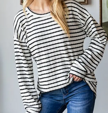 Load image into Gallery viewer, Long Sleeve Stripe Ribbed Top