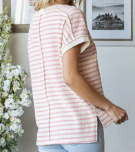 Load image into Gallery viewer, Stripe Textured Short Sleeve Top