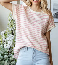 Load image into Gallery viewer, Stripe Textured Short Sleeve Top