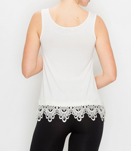 Load image into Gallery viewer, Tank Top with Lace Trimming