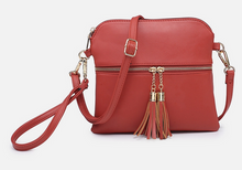 Load image into Gallery viewer, Crossbody with Zipper Tassels - Brick