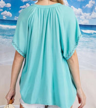 Load image into Gallery viewer, Embroidered Peasant Top