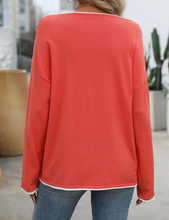 Load image into Gallery viewer, Trim Crew Neck Long-Sleeve Sweater