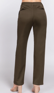 Straight Leg Twill Pants