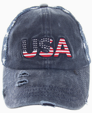 USA Flag Distressed Hat