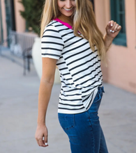 Load image into Gallery viewer, V-Neck Striped Top