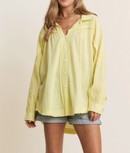 Load image into Gallery viewer, Lemony Button Down Blouse