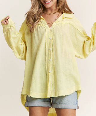 Lemony Button Down Blouse