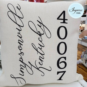 Zip Code Pillows - Customizable