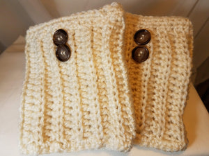 Bootcuffs  - Ivory with Buttons
