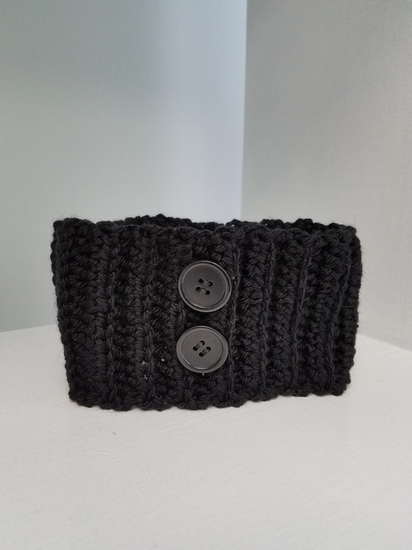 Headband - Black with Buttons