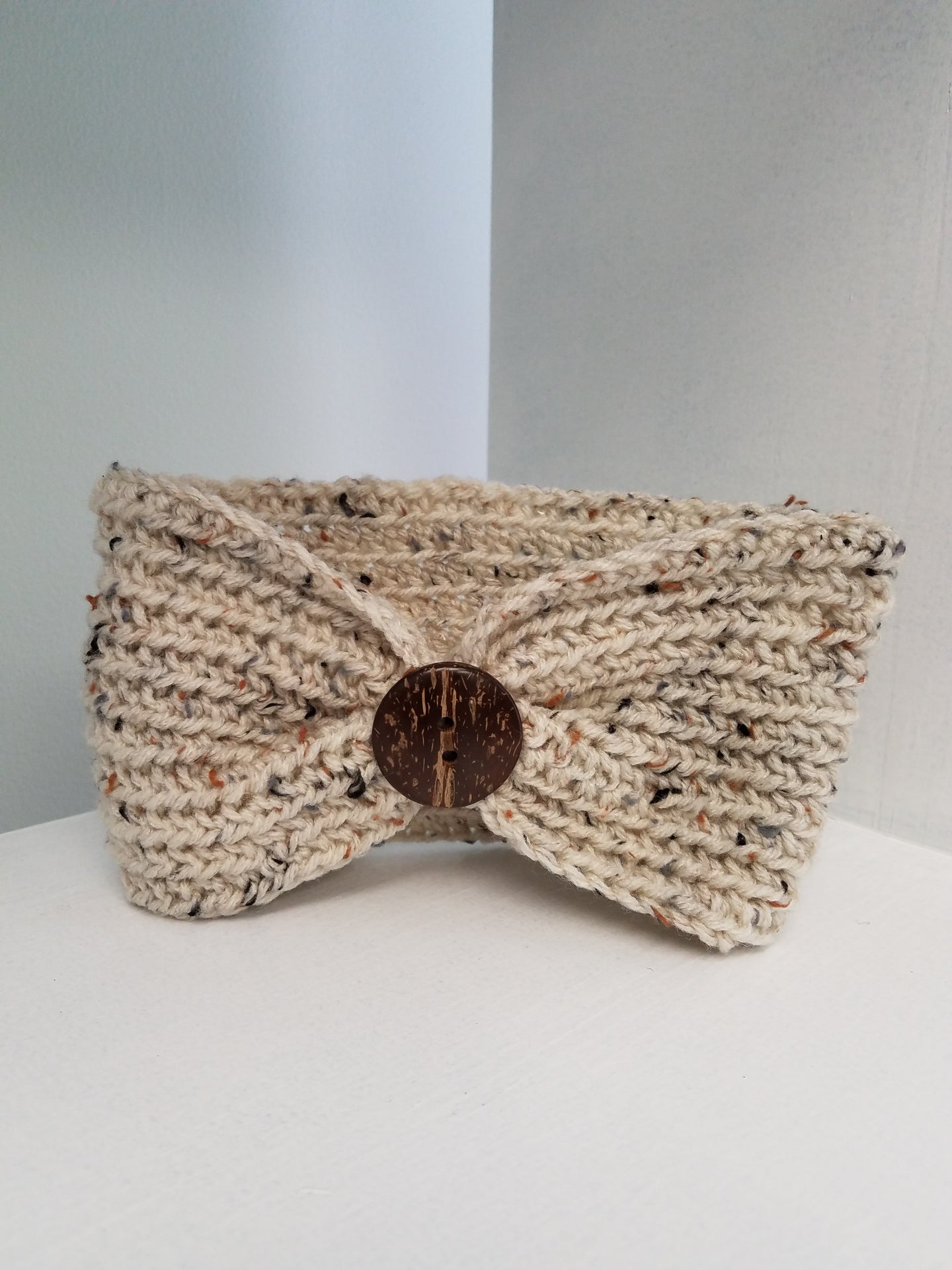 Headband - Ivory Blend with Button